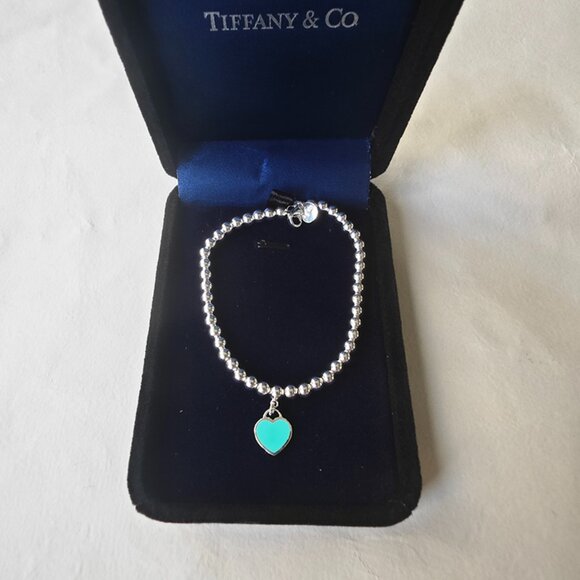 Tiffany & Co. Jewelry - Tiffany & Co. Blue Heart-Shaped Pendant Bracelet